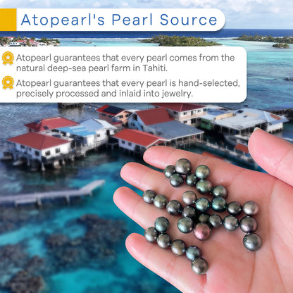 Tahitian Pearl Gifts for Women, Moissanite Sparkling Mandala Flower Inlaid with 10-11mm AAAA Natural Real Pearls, 18k Gold Platting 925 Sterling Silver, 45+2+3cm Adjustable Chain