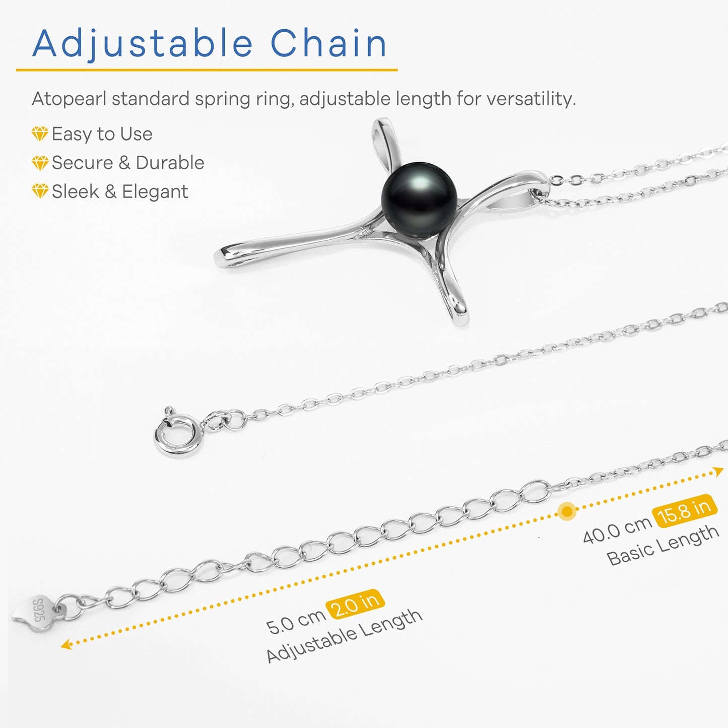 Tahitian Black Pearl Gifts for Women Wife Wedding Birthday Anniversary Valentines, 7-8MM AAAA 18K White Gold Plated Sterling Silver Religious Cross Pendant Necklace