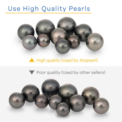 Tahitian Black Pearl Pendant Necklace Jewelry for Women,10-11mm AAAA Handpicked Natural Pearl with White Swan Moissanite 925 Adjustable Sterling Silver Chain, Elegant Gifts for Mom Wife