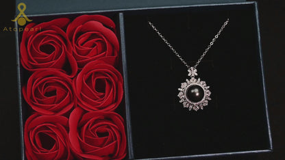 Tahitian Pearl Gifts for Women, Moissanite Sparkling Mandala Flower Inlaid with 10-11mm AAAA Natural Real Pearls, 18k Gold Platting 925 Sterling Silver, 45+2+3cm Adjustable Chain